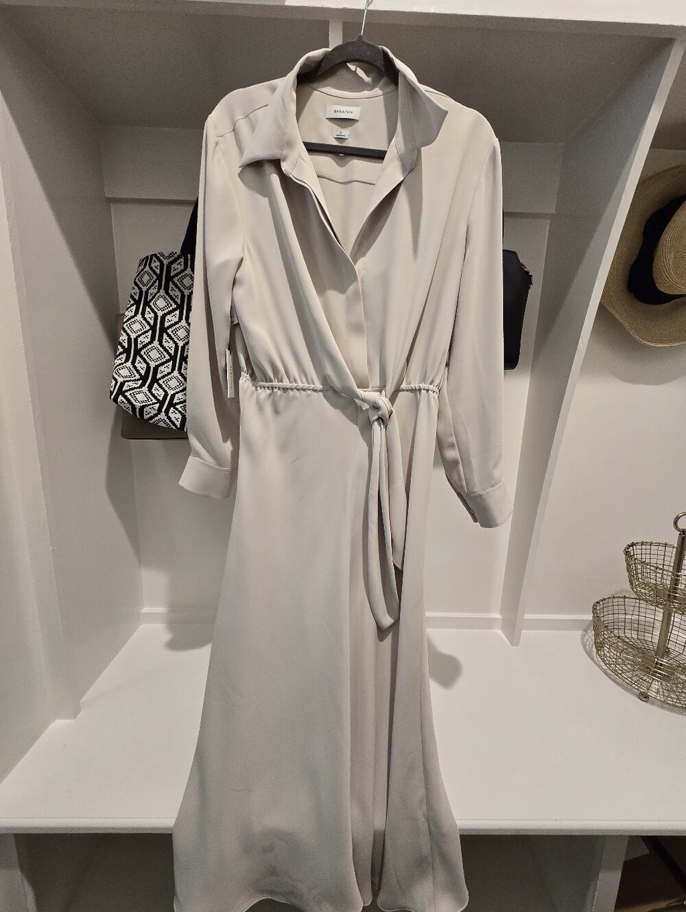 Aritzia Abbey Matte Pearl Midi Dress — Matte Pearl